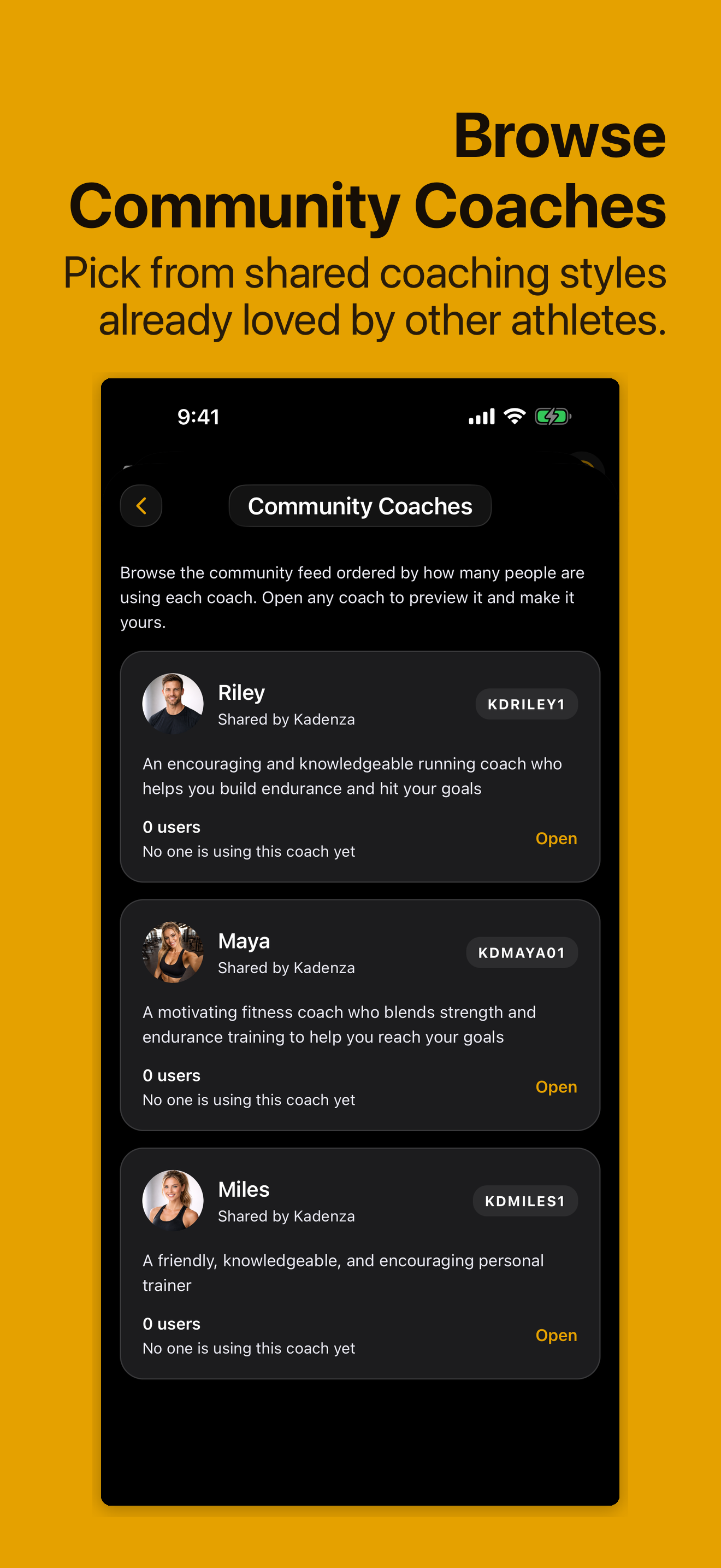 Kadenza Community Coaches feed